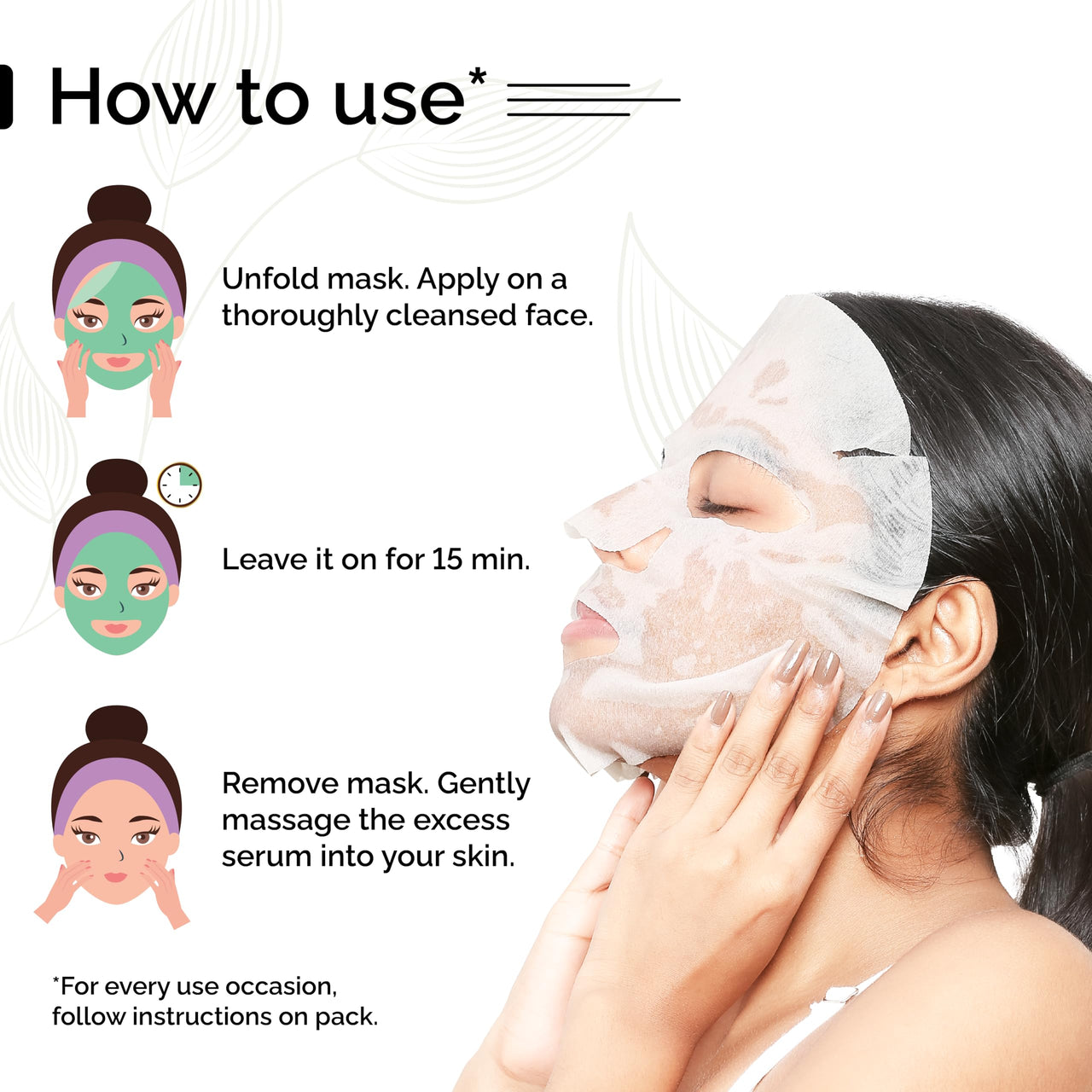 PYOURA Skin Clarifying Face Sheet Mask Combo, Skin-Refreshing & Revitalizing Neem, Turmeric & Amla, Natural, Vegan & Cruelty-Free, For All Skin Types, 3 Masks, Each 23g