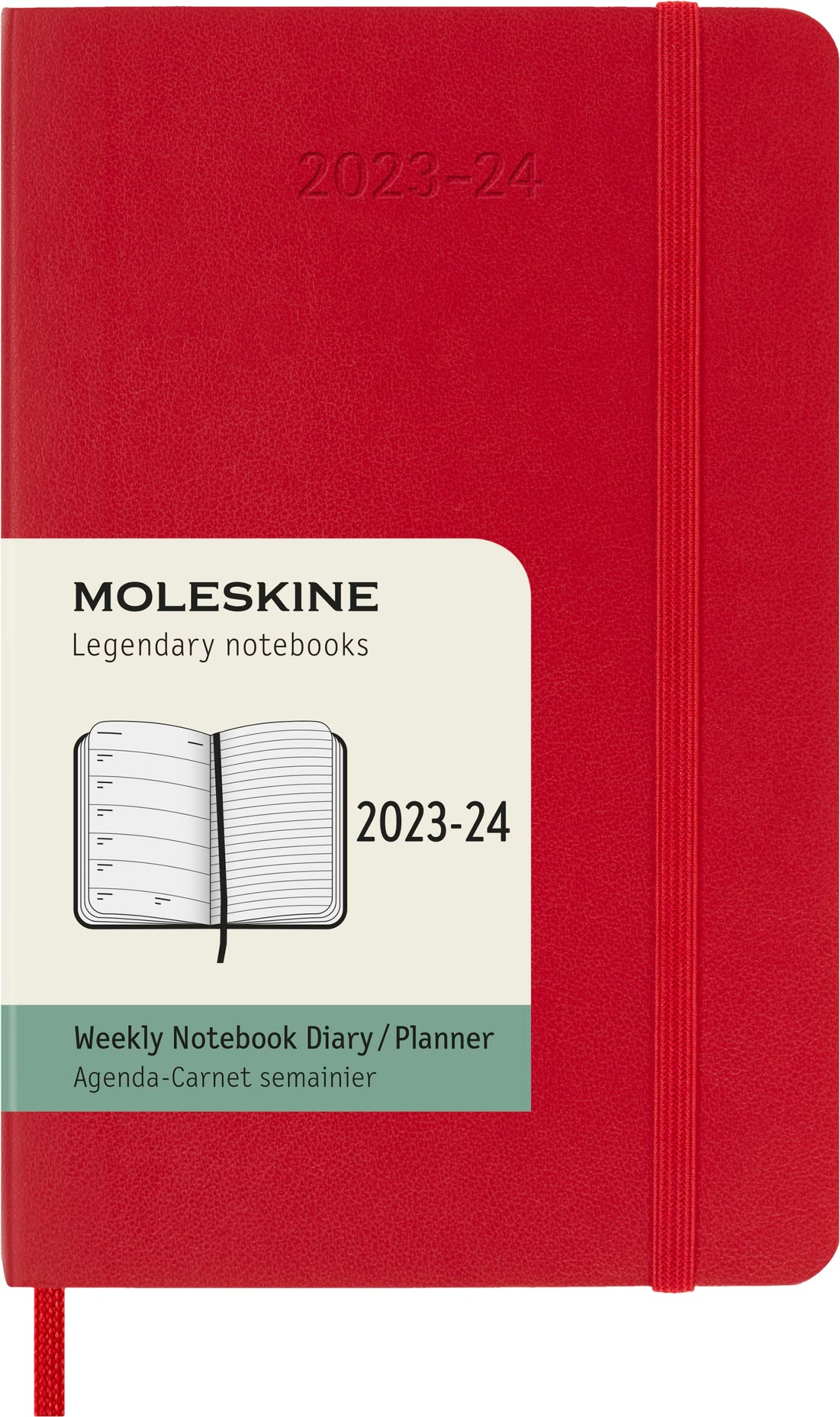 Moleskine Classic 18 Month 2023-2024 Weekly Planner, Soft Cover, Pocket (3.5" x 5.5"), Scarlet Red