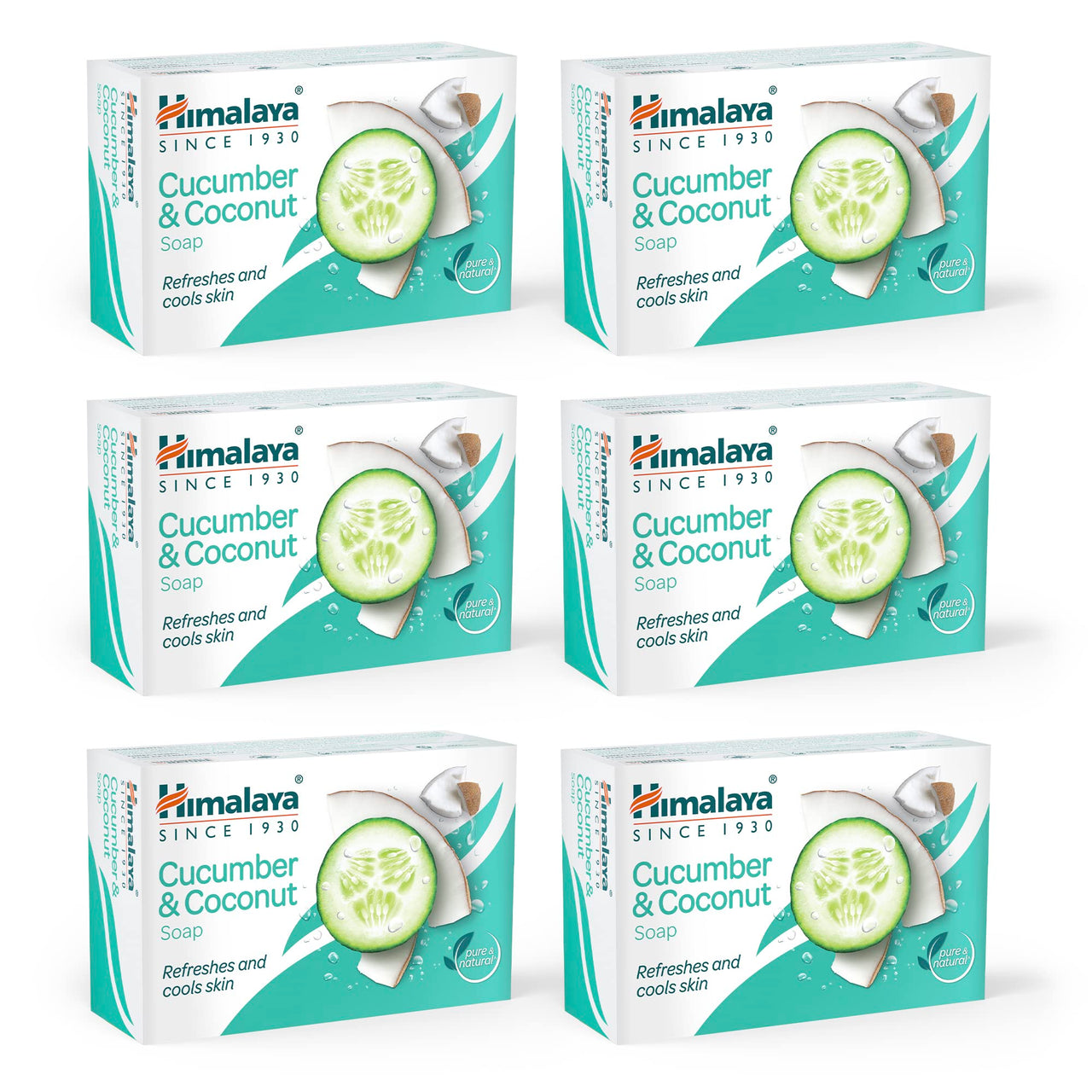 Himalaya Herbals Cucumber and Coconut Soap, 125g (Pack of 6)