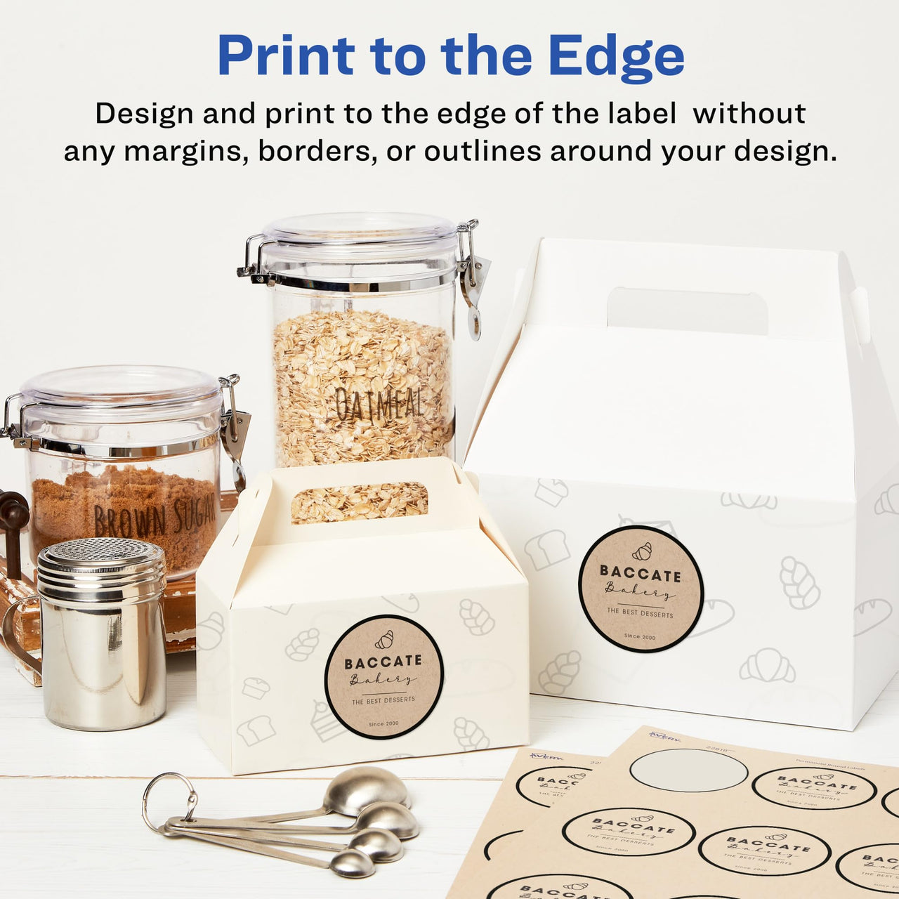 Avery Kraft Brown Round Labels with Sure Feed Technology, 2.5" Diameter, Print to The Edge, Laser/Inkjet Printable Labels, 2 Packs of 22808, 450 Total (5639) 450 labels