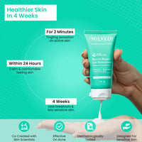 THE SOLVED SKIN India’s 1st Derma Tested Barrier Repair Gel Moisturiser With Lamellar Liquid Technology Reverses 4 Signs of Skin Damage by 70% Within 4 Weeks. 48 Hours Hydration. 50ml