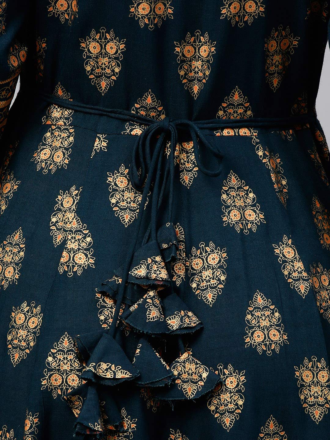 KIPEK Women's  Rayon Round Neck Anarkali Kurta with Dupatta in Mustrad Yellow Color Latest Kurti Designed for Casual Function wear Comfy and Smooth in Any Occasions