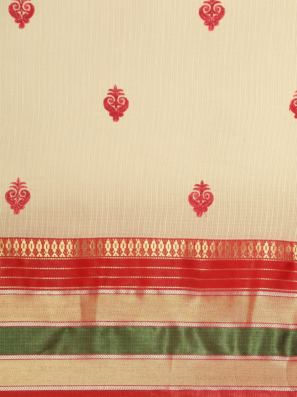 leeza store Women's  Jacquard Dobby Butta Butti Rich Kota Doria Cotton Silk Saree With Blouse Piece Green