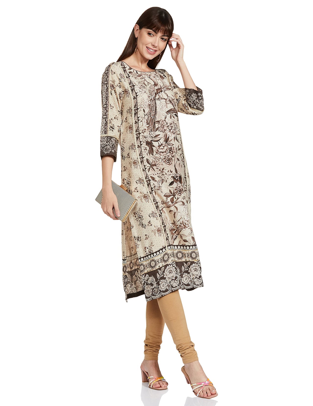 BIBA Women's  Rayon Regular Kurta