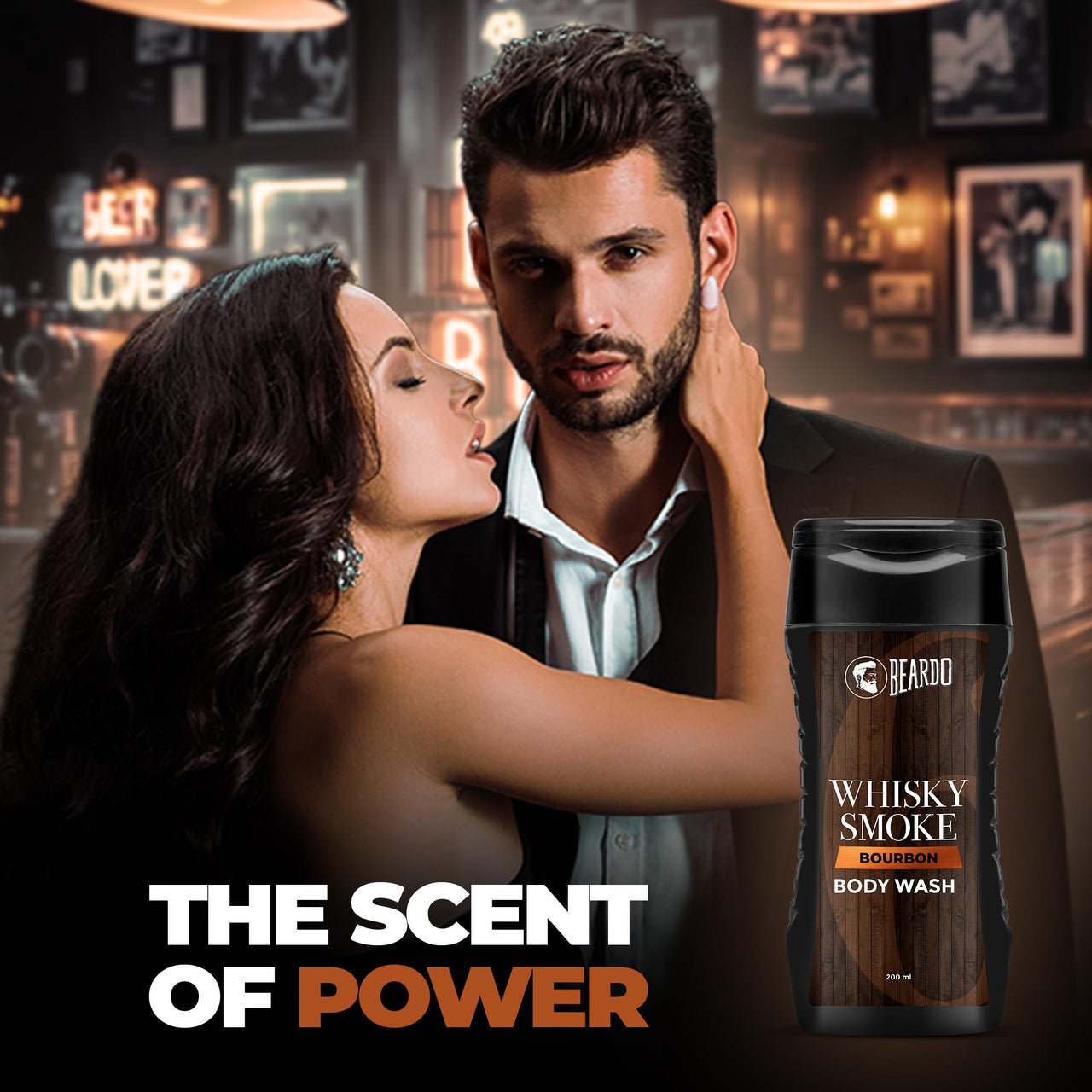 Beardo Whisky Smoke Bodywash 200ml | Bold Whisky Smoke-Inspired Fragrance | Deep Cleansing & Hydrating Formula for Fresh, Smooth Skin | Perfumed Body wash