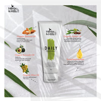 Herbs & Hills Daily Moisturizer Cream - 100g For All Skin Types with Almond, Olive, Avocado Oil, Keep Skin Soft, Hydrated & Supple, Remove Puffiness, Prevent UV Damage, Improve Skin Health