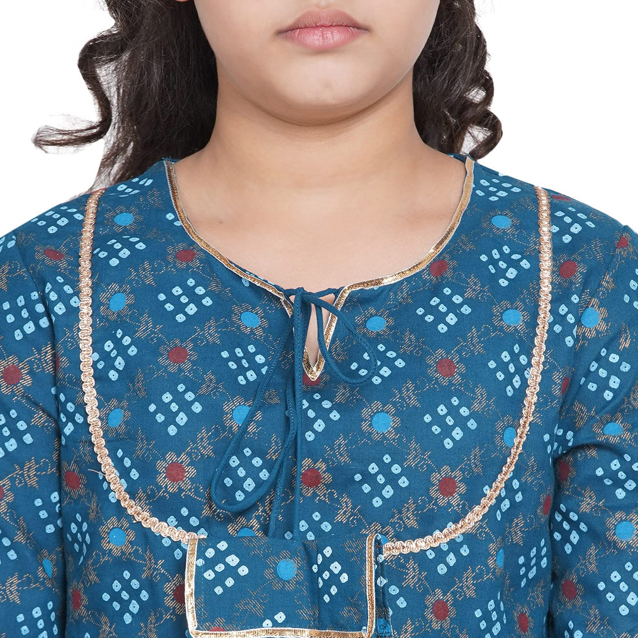 Bitiya By Bhama Girl's  Cotton Blend Kurta & Palazzo