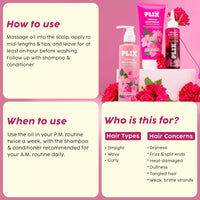PLIX - THE PLANT FIX Hibiscus Bond Repair Advanced Oil, Shampoo & Conditioner | Repairs Damaged Hair Due To Heat Styling | Restores Strength, Reduces Frizz & Split-Ends