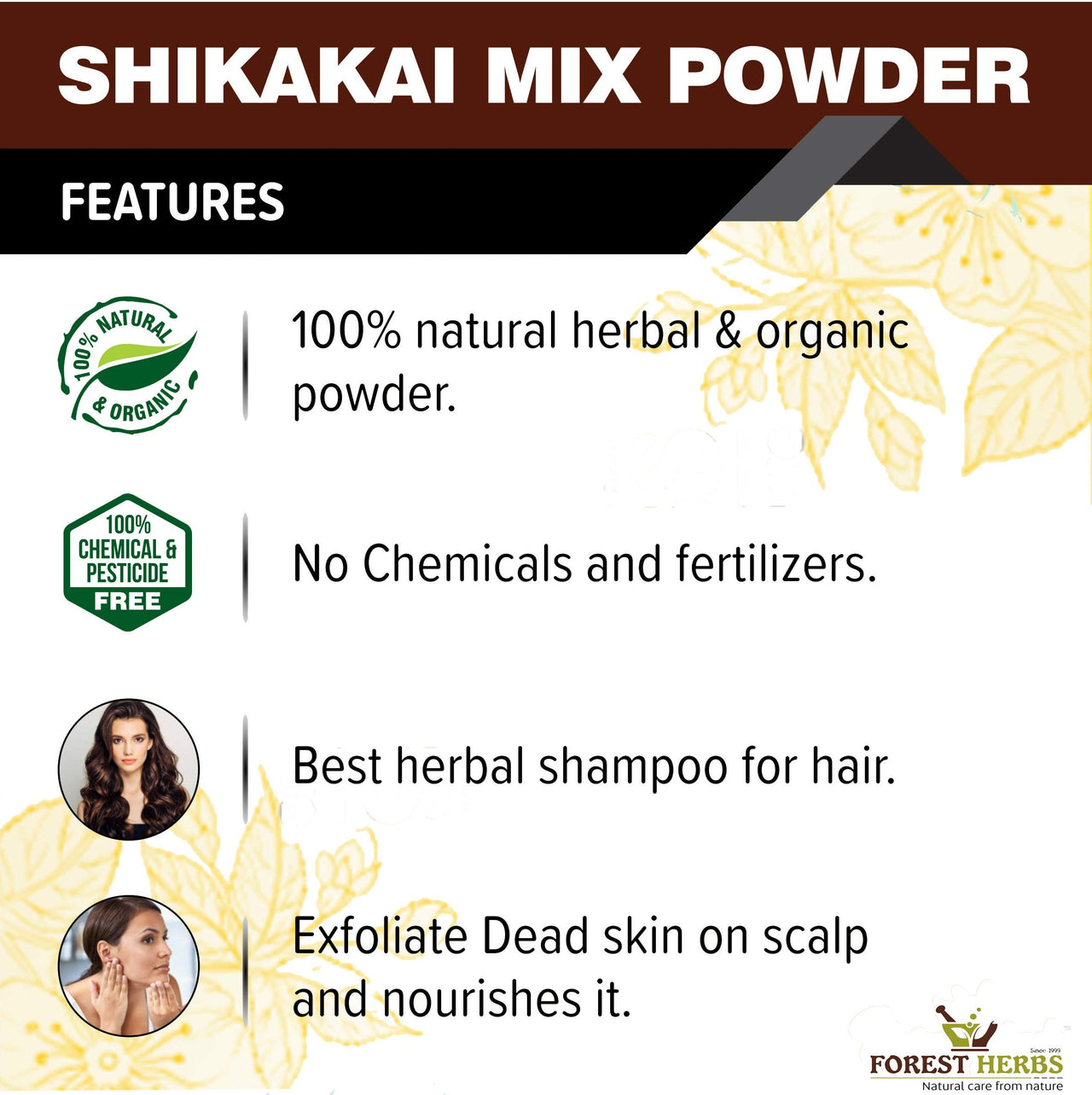 The Forest Herbs Natural Care From Nature Organic Hair Shampoo with Amla, Reetha, Shikakai, Bhringraj, Hibiscus, Neem Methi for Hair Wash (Advanced Herbal Shampoo) 500g