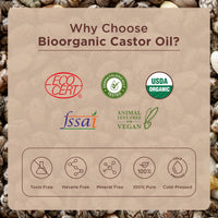 Indus Valley Bio Organic Castor Oil For Extra Virgin Cold - Pressed Organic Hair & Skin - 200 ml