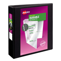 Avery(R) Durable View 3 Ring Binder, 2 Inch EZD Rings, 1 Black Binder (09500) 2