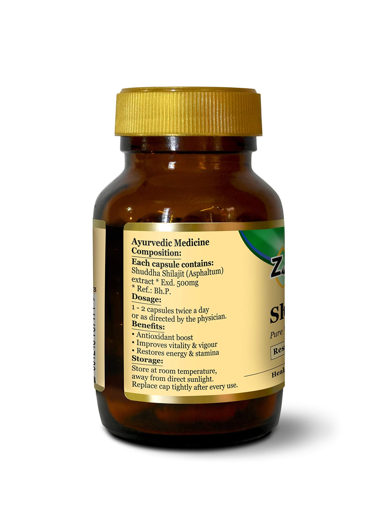 Zandu Shilajit Capsules (60 Caps) Infused with Goodness of Natural Shilajit Extracts for Enhanced Energy & Strength in Men, Manages Stress, Immunity Booster