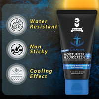 Muuchstac Mens Ocean Moisturizer & Sunscreen Matte Look Spf 18+ Cream With Turmeric & Aloe Vera Beads, Non-Sticky & Water Resistant 45 Ml - All