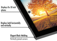 Americanflat 8x10 Picture Frame in Black - Engineered Wood Photo Frame with Shatter-Resistant Glass, Hanging Hardware, and Easel for Wall and Tabletop Display