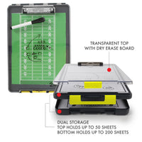 Dexas Clearview Clipcase Clipboard, 13.75 x 9.5 in, Gray/Yellow. See Papers Clearly Outdoors, Stay Organized and Dry. Ideal for Coaching, Teaching, homeschooling, Art, Trades, and Medical pros. Yellow