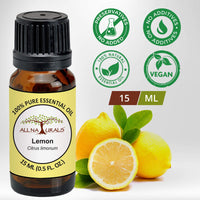 All Naturals Lemon (Maharashtra) Essential Oil 100% Pure for Pigmentation, Itchiness and Freshness - 15 mL