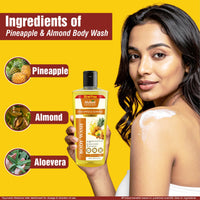 Multani Naturals Pineapple & Almond Body Wash | Refreshing Herbal Body Cleanser for Men & Women | Nourishing, Paraben & Sulphate Free | Suitable for All Skin Types (270ml)