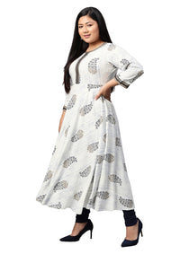 Yash Gallery Women's  Plus Size Plus Size Rayon Tie Dye Printed Anarkali Kurta for Women