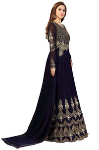 PANASH TRENDS Women's  Georgette Embroidery Anarkali Salwar Suit Set - Stitched