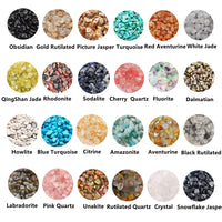 GangGangHao 1500+ Pcs Natural Chip Stone Beads About 500g Irregular Gemstones Healing Crystal Loose Rocks Bead Hole Drilled DIY for Bracelet Jewelry Making Crafting (5-8mm, 24 Color Mix)