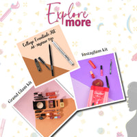 Dazller Mini Glam Kit - 8 in 1, Medium Skin Ton, Contains - Kajal & Kohl, Eyebrow Pencil, Eyeliner, Mascara, Foundation, Compact, Lipcolour (2)