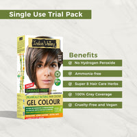 INDUS VALLEY Hair Color Trial Pack | Medium Brown With Colour Protection Shampoo (200 ml)