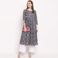 Vbuyz Women's  Floral Print Anarkali Cotton Kurti(VF-KU-591-592)