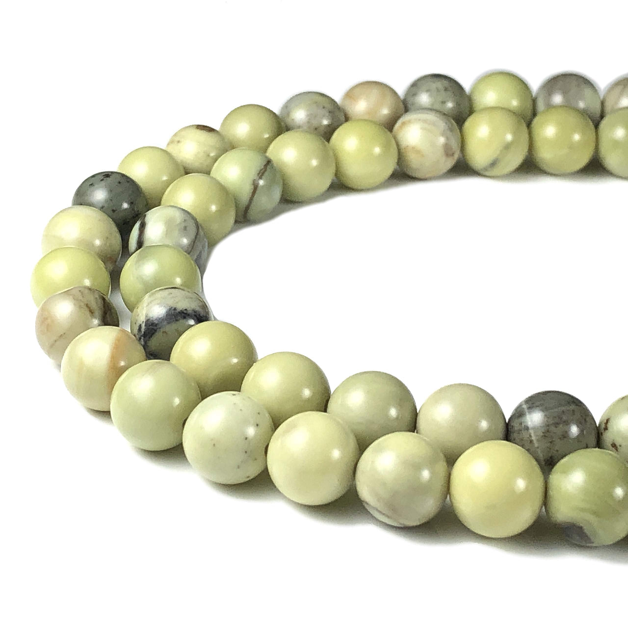 ABCGEMS Australian Butter Jasper (Exquisite Lime Green Color) Healing Chakra Energy Crystal Stone Ideal for Bracelet Necklace Ring DIY Jewelry Making Craft Men Women Smooth Round 8mm Butter Jasper (From Australia)