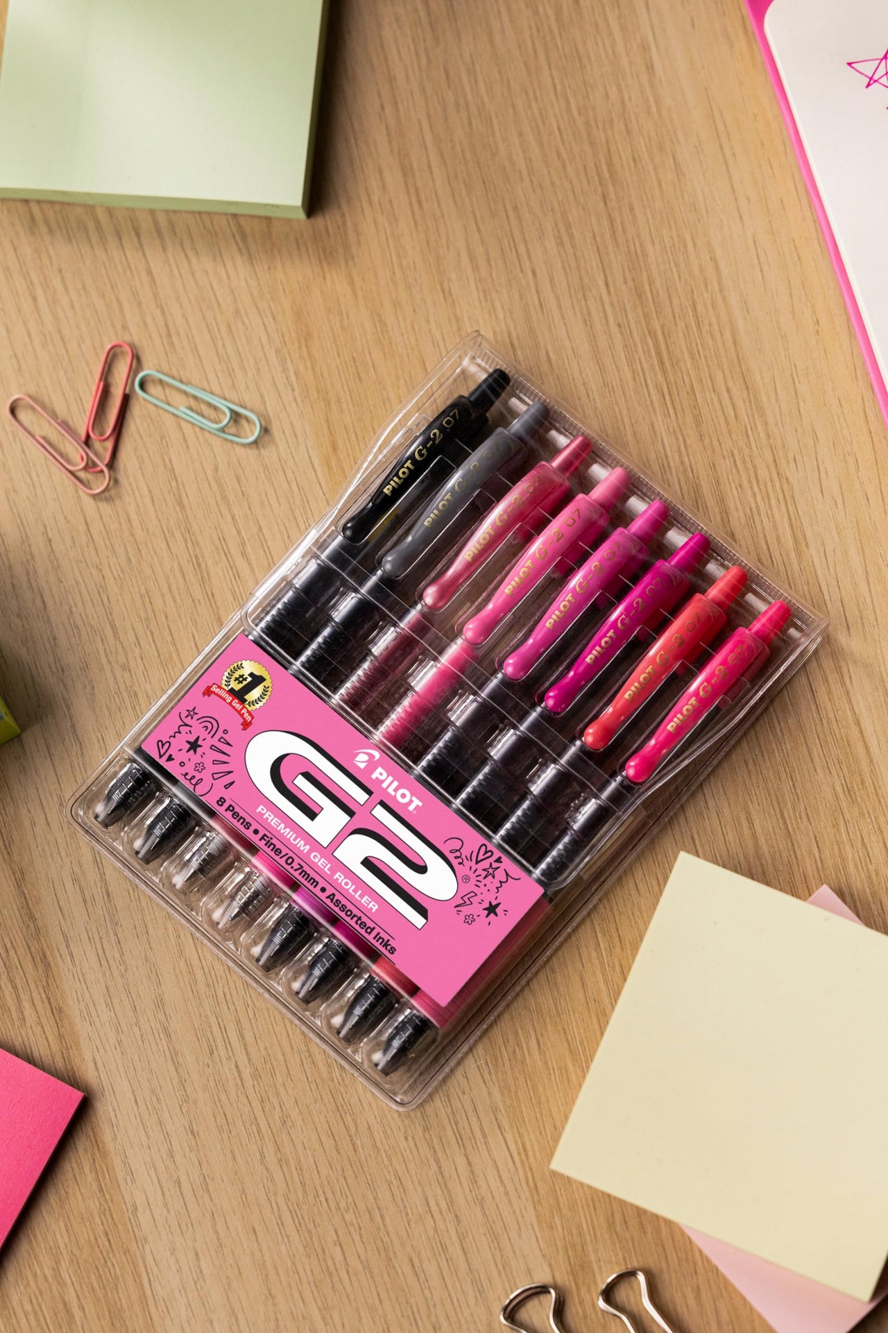 Pilot, G2 Premium Gel Roller Pens, New Mean Girls Movie-Inspired 8 Pack Pouch, Fine Point 0.7 mm, Assorted