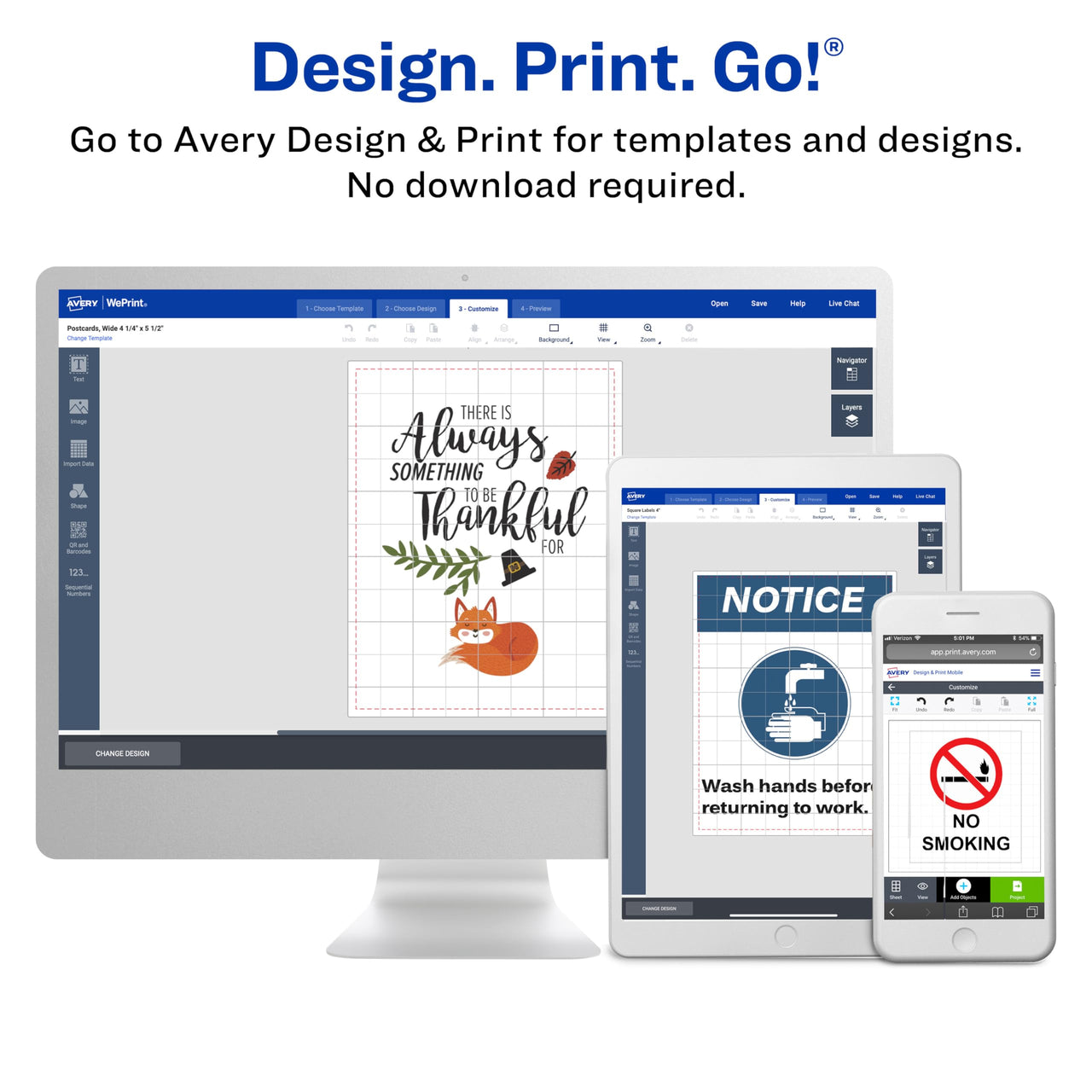 Avery Full Sheet Printable Shipping Labels, 8.5" x 11", White, 25 Blank Mailing Labels (5265) 25 labels