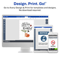 Avery Full Sheet Printable Shipping Labels, 8.5