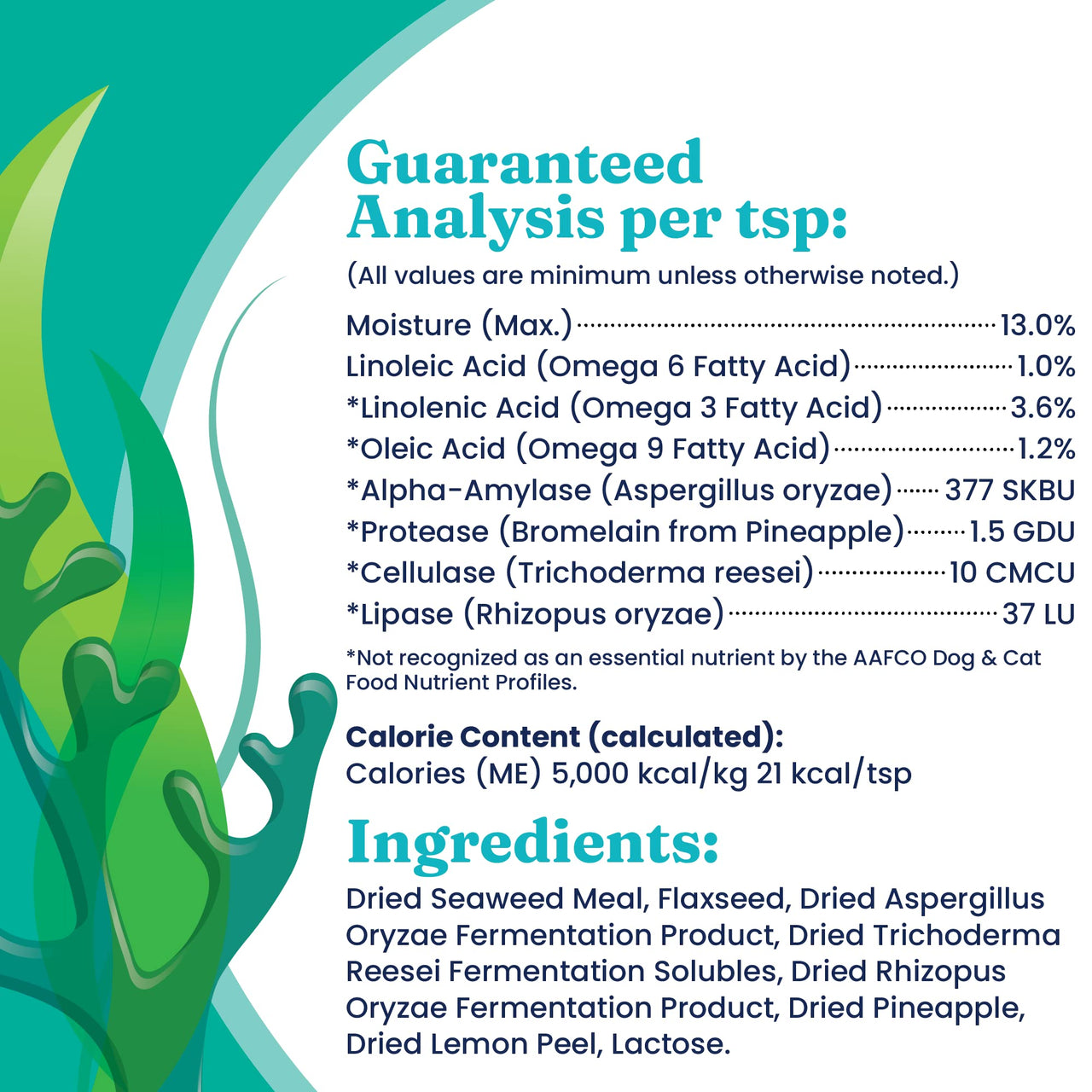 Solid Gold SeaMeal Multivitamin for Cats & Dogs - Kelp Powder Cat & Dog Supplement - Omega 3 & Digestive Enzymes for Skin & Coat, Gut + Immune Support - 1 LB