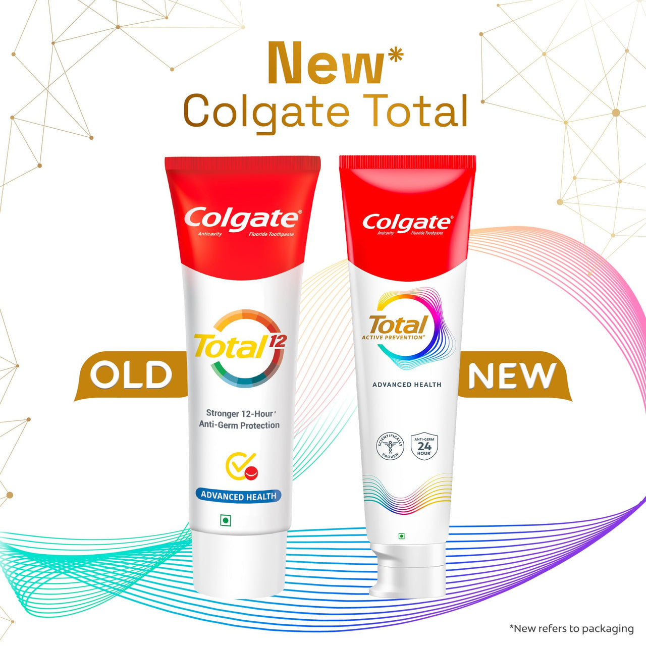 Colgate Total Advanced Health Anti-germ Toothpaste, 480g, Tooth Paste with 12-Hour Anti-Germ Protection, Whole Mouth Health (Combo Pack Offer)