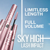 Maybelline New York Waterproof Mascara, Lengthening & Volumizing Mascara, With Bamboo Extract & Fibres, Lash Sensational Sky High, Very Black, 6ml (Pack of 2)