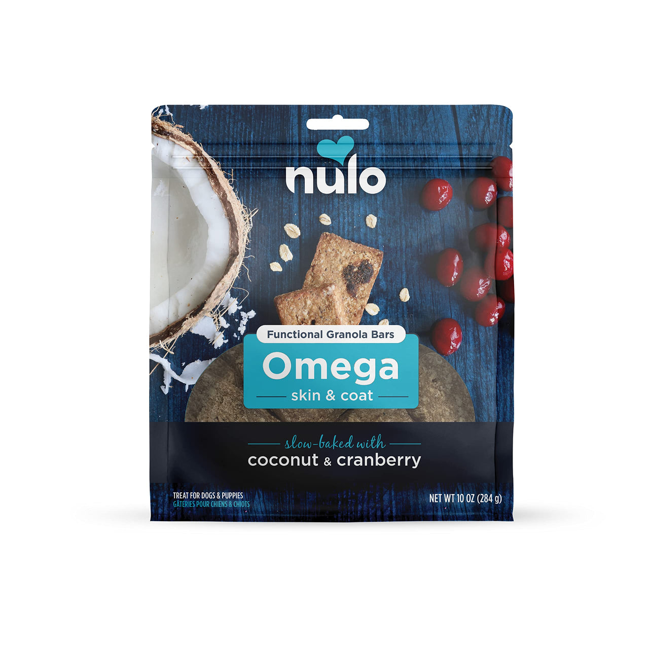 Nulo Functional Granola Bars, Healthy Dog Treats, Oven Baked, Made with Prebiotics and Probiotics, Contains No Added Salt, Sugar, or Molasses, 10 Ounce Bag Omega