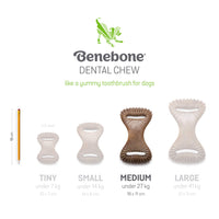 Benebone Dental Durable Dog Chew Toy for Aggressive Chewers, Real Peanut, Made in USA, Medium