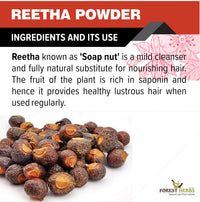 THE FOREST HERBS Natural care from nature Pure Double Filtered Aritha/Reetha (Sapindus Trifoliatus) Powder 200Gms, All, (1 count)