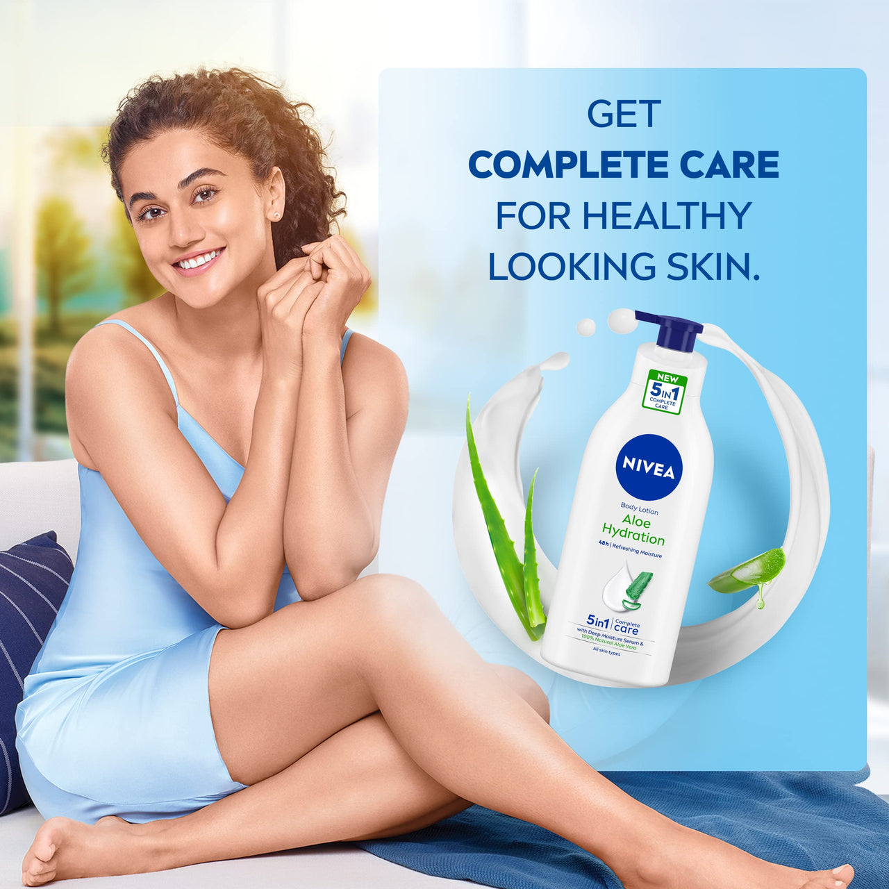 NIVEA Aloe Hydration Body Lotion 600 ml | 48 H Moisturization | Refreshing Hydration | Non Sticky Feel | With Goodness of Aloe Vera For Instant Hydration In Summer | For Men & Women (Pack of 2)