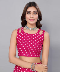 Yashika Women's  Georgette Printed Saree With Blouse Piece