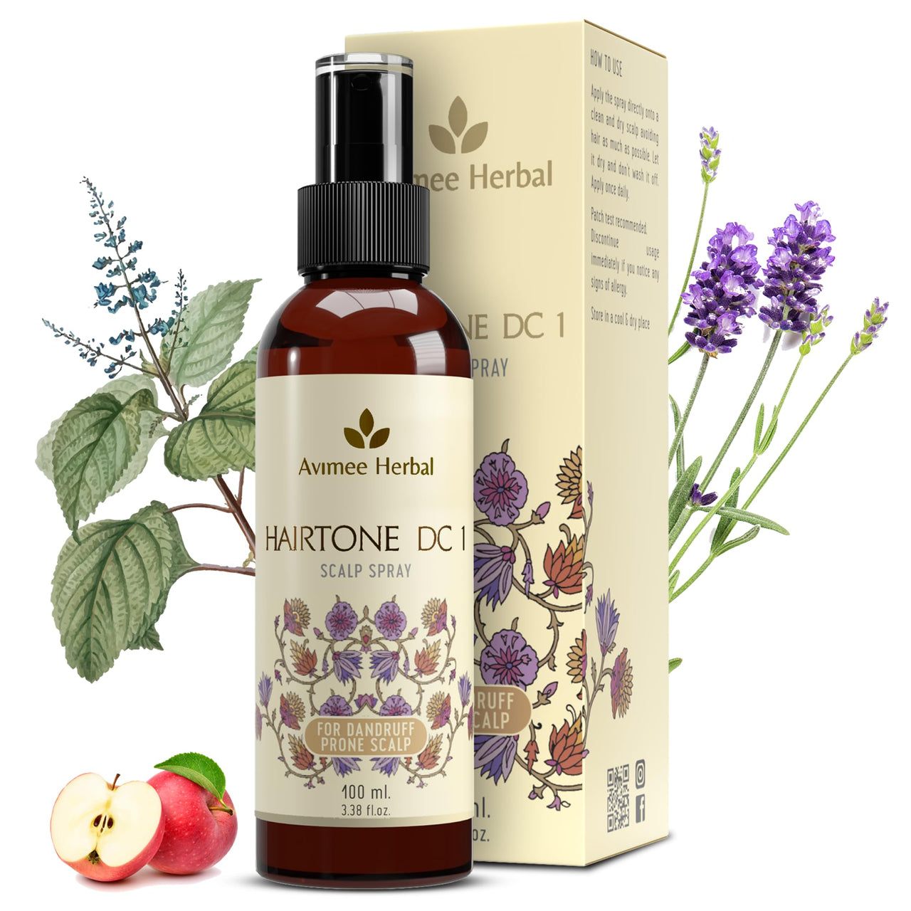 Avimee Herbal Hairtone DC1 Scalp Spray | Fights Severe Dandruff | Prevents Flaky Scalp | Non Greasy Non Oily | 100 ml