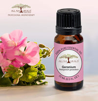 All Naturals Geranium Essential Oil 100% Pure for Massage, Relaxation, Skin Cooling & Natural Perfumes - 15 mL