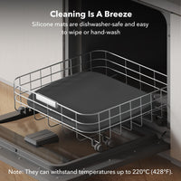 Dog Food Mat, Safety Silicone Cat Food Mat for Feeder & Fountain, Waterproof Dog Bowl Mats, Raised Edge Spill Protection Floor, Cove Feeding Mat for Pet Charcoal