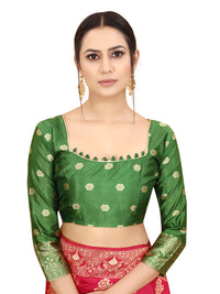 SATYAM WEAVES Women's  Banarasi Cotton Silk Saree With Blouse Piece