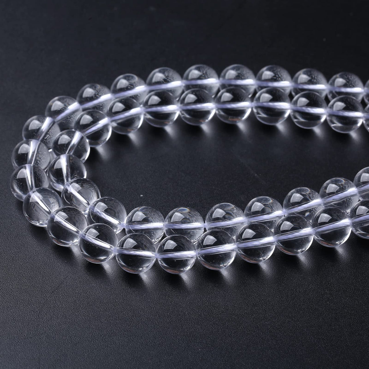 AAAAA Natural Clear White Crystal Quartz Beads Round Loose Spacer Beads for Jewelry Making DIY Bracelets Crystal Energy Healing Power Stone 60pcs 6mm 15 Inch