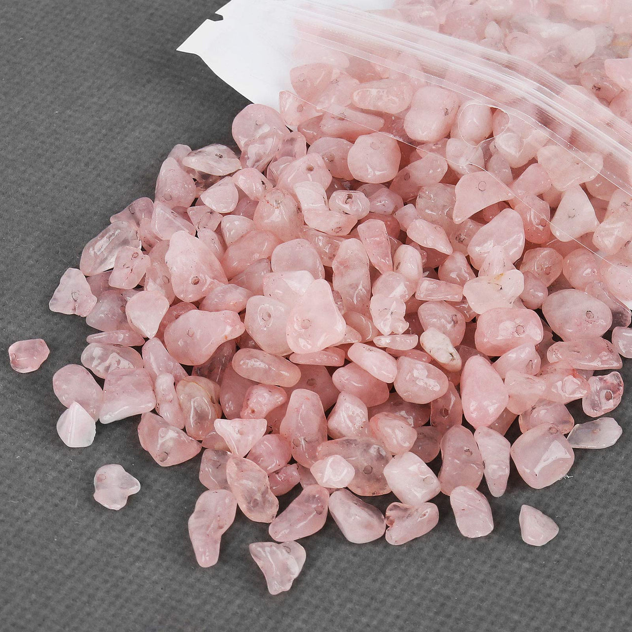 456 PCs Natural Chip Stone Beads, 5-8mm Irregular Multicolor Gemstones Loose Crystal Healing Pink Quartz Rocks with Hole for Jewelry Making DIY Crafts