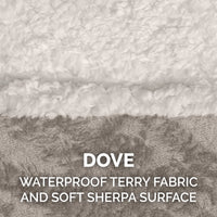 Furhaven Waterproof & Self-Warming Throw Blanket for Dogs & Indoor Cats, Washable & Reflects Body Heat - Soft-Edged Terry & Sherpa Dog Blanket - Dove, Medium Blanket - Soft Edged Terry & Sherpa (Dove) Self-Warming & Waterproof