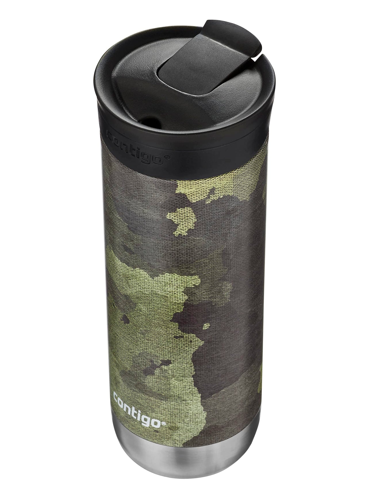 Contigo Huron Vacuum-Insulated Stainless Steel Travel Mug with Leak-Proof Lid, Keeps Drinks Hot or Cold for Hours, Fits Most Cup Holders and Brewers, 20oz Camo