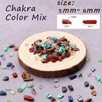 GangGangHao 1888 Pcs Natural Chip Stone Beads About 500g Irregular Gemstones Healing Crystal Loose Rocks Bead Hole Drilled DIY for Bracelet Jewelry Making Crafting (5-8mm, 15 Color Mix-S1) 15 Color-S1