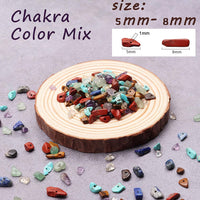 GangGangHao 1500+ Pcs Natural Chip Stone Beads About 500g Irregular Gemstones Healing Crystal Loose Rocks Bead Hole Drilled DIY for Bracelet Jewelry Making Crafting (5-8mm, 24 Color Mix)