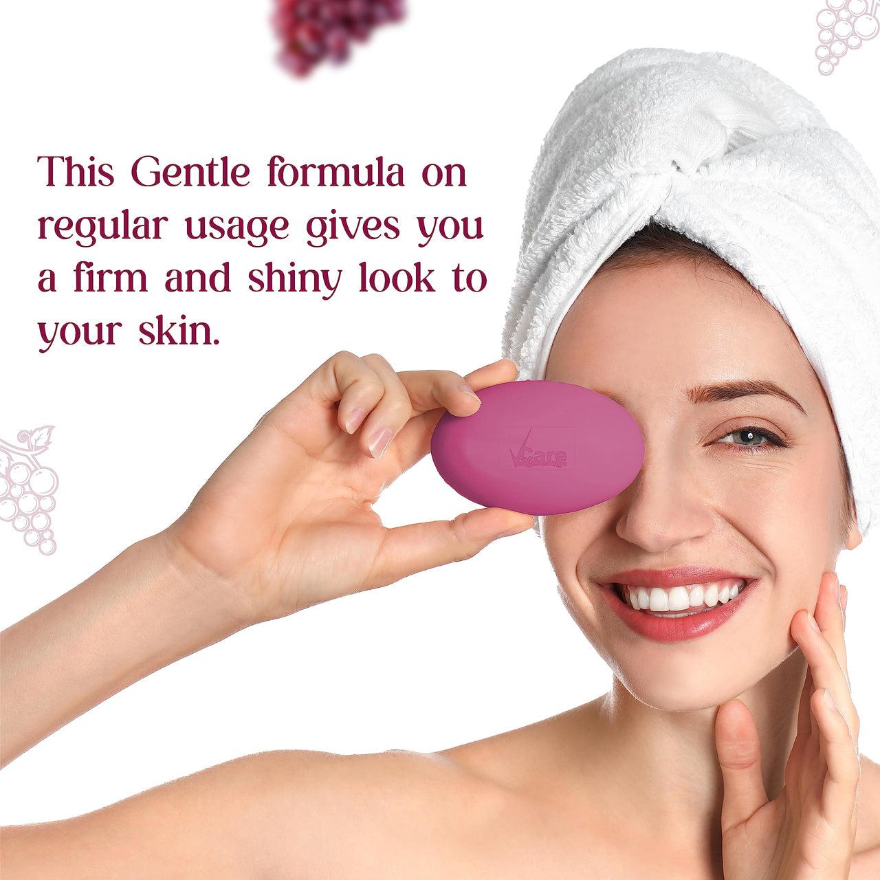 Vcare Red Wine Soap for All Skin Types - Redwine Bathing Bar Deep Cleansing, Exfoliating & Moisturizing Bathing Soaps Combo Pack - 100g (Pack of 6)